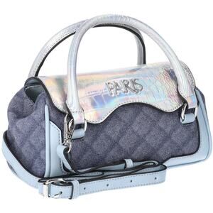 Paris Hilton Women's Mason Mini Tote with Crossbody Strap, Denim